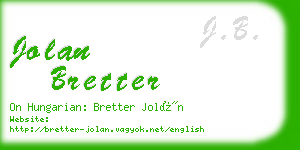 jolan bretter business card